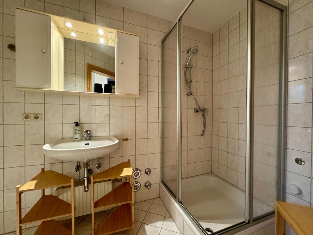 Koupelna v ubytování Charmantes Bauernchalet Alois