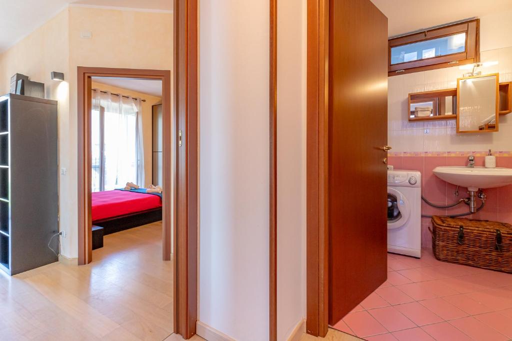 Postel nebo postele na pokoji v ubytování [Como-Blevio] Suite lake view + private garage