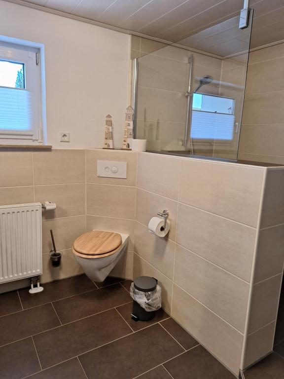 Koupelna v ubytování Ferienhaus Weitblick