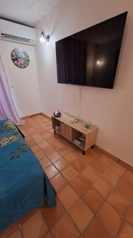 TV a/nebo společenská místnost v ubytování Baie du Galion