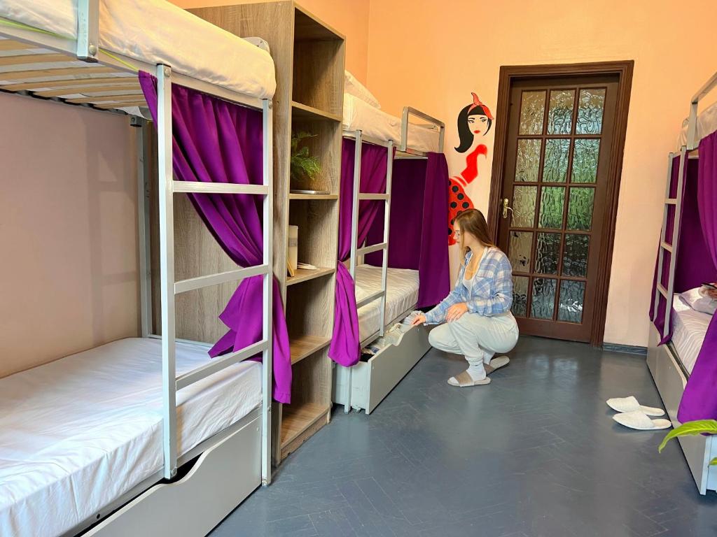 Postelja oz. postelje v sobi nastanitve Amely Hostel