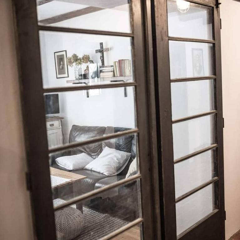 Postel nebo postele na pokoji v ubytování chalupa Maletínka
