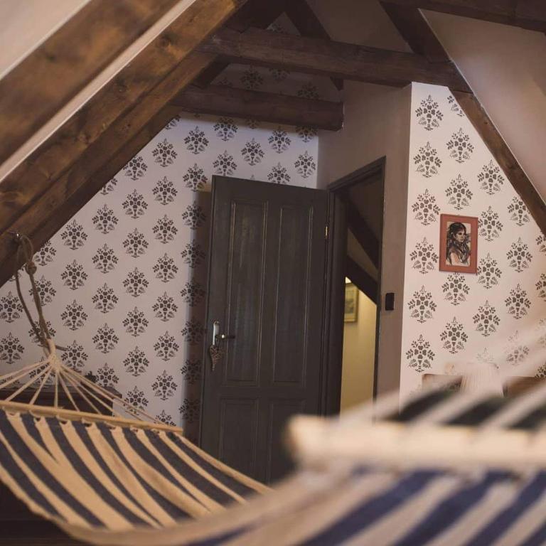 Postel nebo postele na pokoji v ubytování chalupa Maletínka