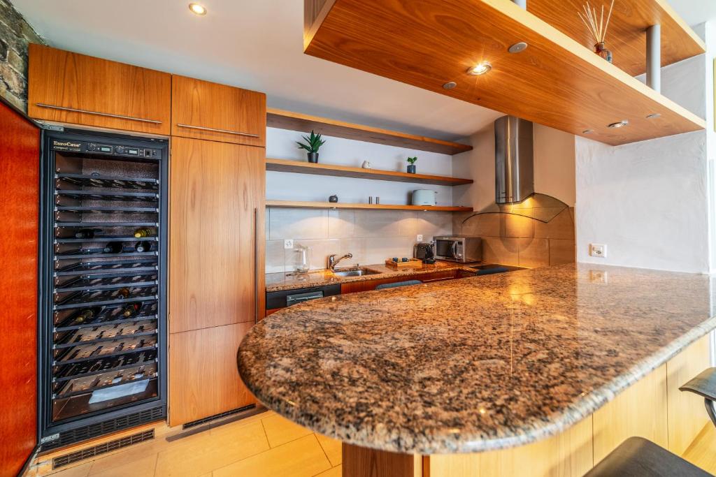 Kuchyň nebo kuchyňský kout v ubytování Loft Savièse