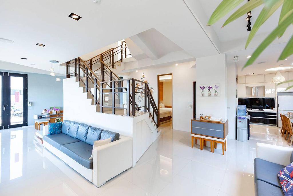 Kuchyň nebo kuchyňský kout v ubytování 野居海景渡假民宿Simple Life Home Stay