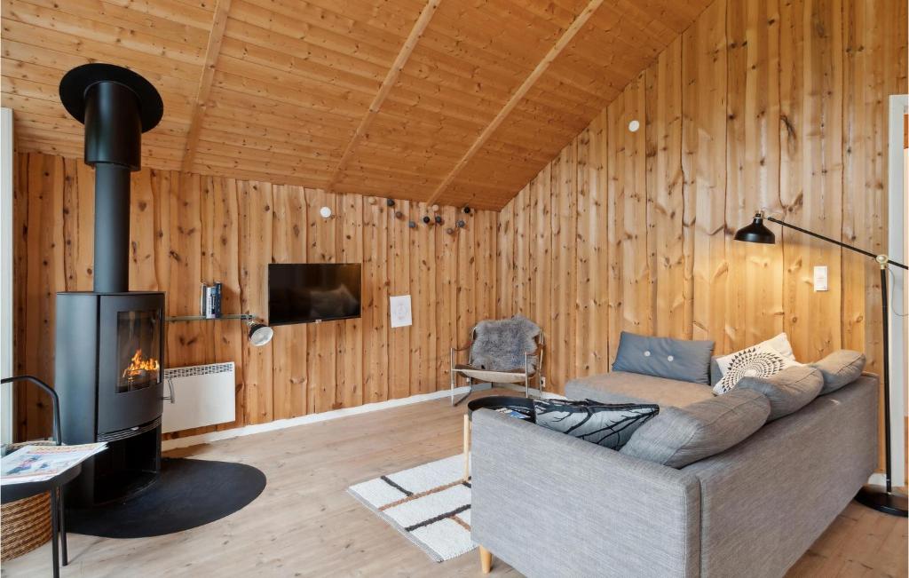 スラーエルセにあるAmazing Home In Slagelse With 2 Bedrooms And Wifiのリビングルーム(ソファ、暖炉付)