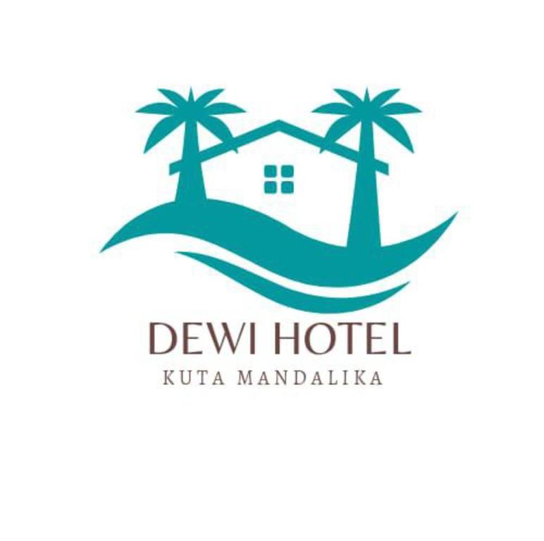 a logo for a hotel with palm trees on the island at DEWI HOTEL in Kuta Lombok