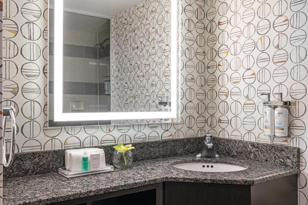 a bathroom with a sink and a mirror at Holiday Inn Toronto Downtown Centre by IHG in Toronto