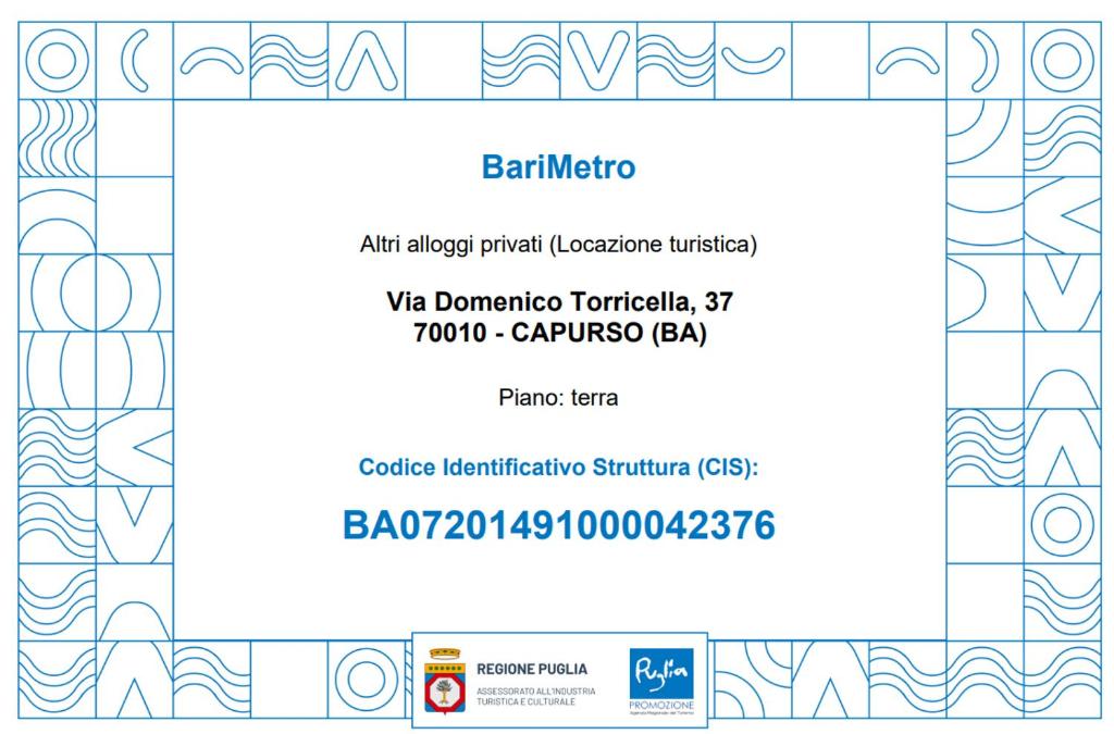 Certifikát, hodnocení, plakát nebo jiný dokument vystavený v ubytování BariMetro Garden