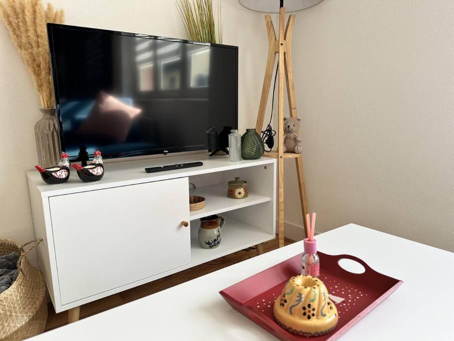 TV a/nebo společenská místnost v ubytování Gîte Le Bredala