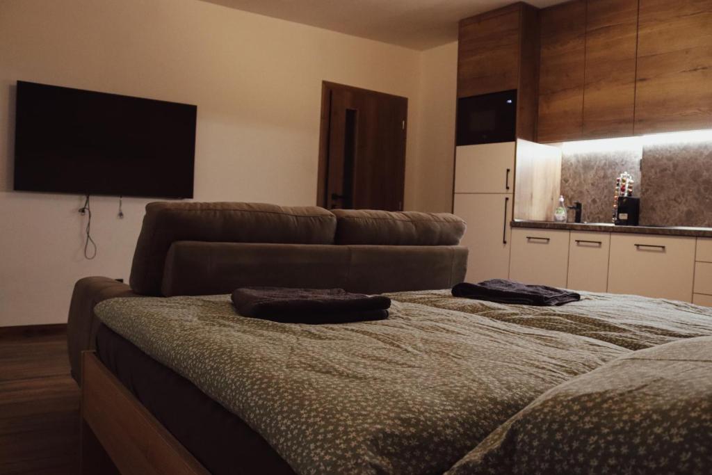 Kuchyň nebo kuchyňský kout v ubytování IQ Apartments