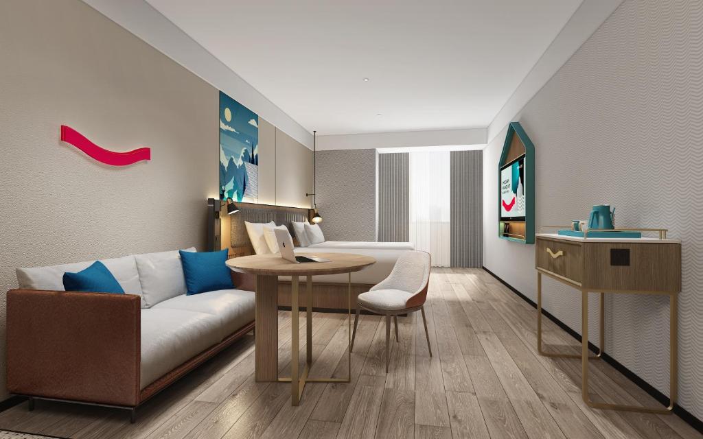 Posezení v ubytování Guangzhou Yilin Hotel - Xiaogang metro Store
