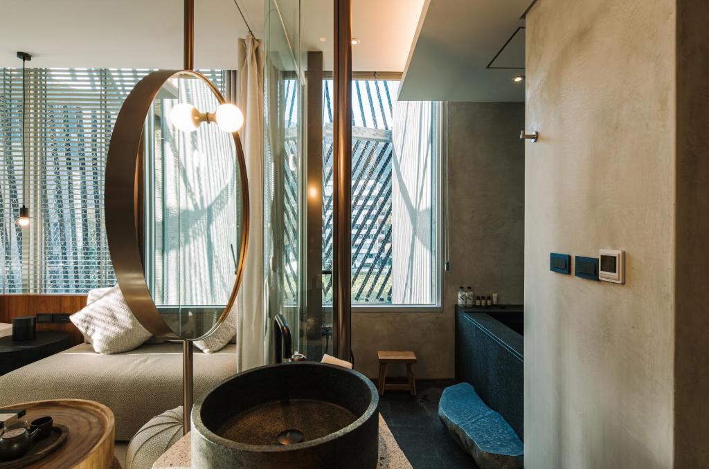 Posezení v ubytování 了了礁溪 Vivir Jiaoxi Hotel