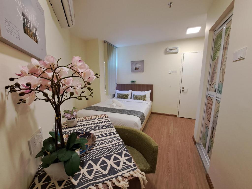 Postel nebo postele na pokoji v ubytování SCC HOTEL PJ