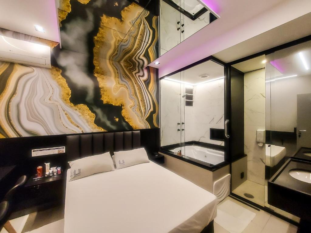 Koupelna v ubytování Único Motel Faria Lima