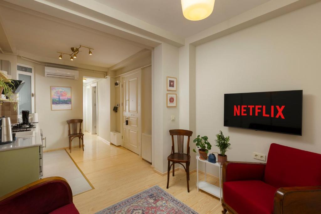 TV a/nebo společenská místnost v ubytování Lemon Apartments