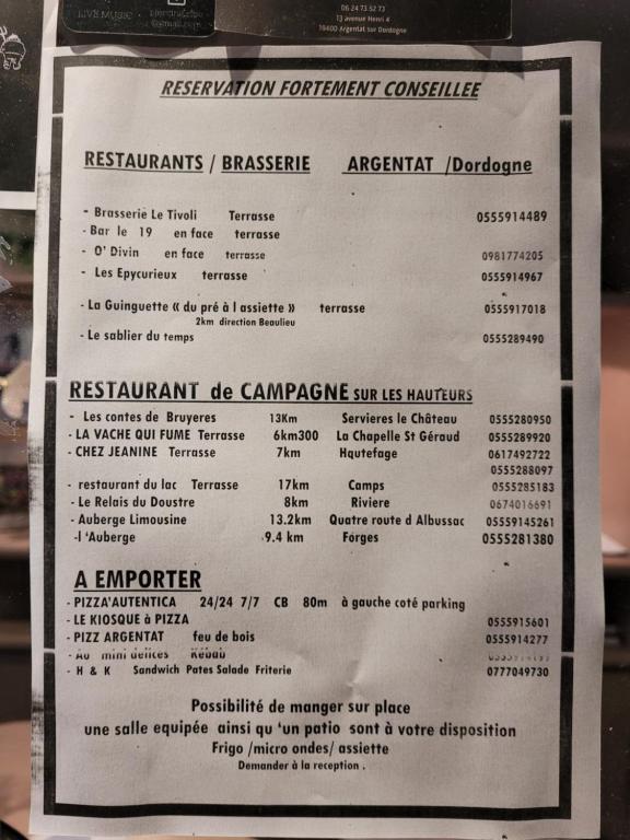 Certifikát, hodnocení, plakát nebo jiný dokument vystavený v ubytování Hotel Fouillade
