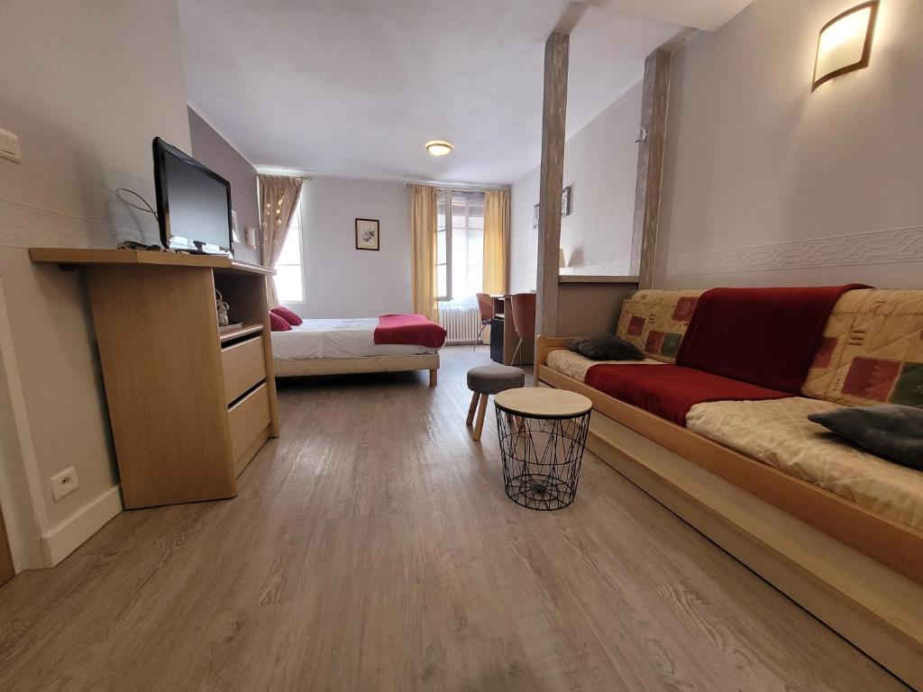 TV a/nebo společenská místnost v ubytování Hotel Fouillade