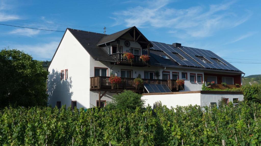 a house with solar panels on the roof at Ferienwohnung und Gästezimmer Reis-Kohl in Mehring