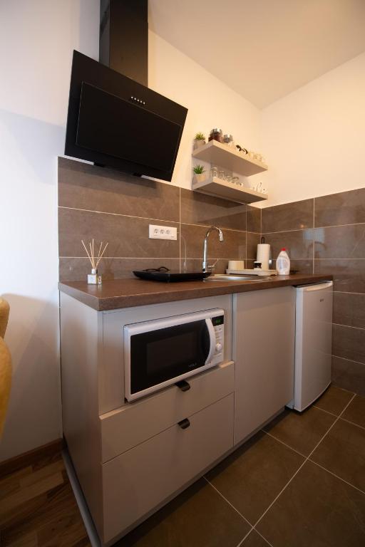 Kuchyň nebo kuchyňský kout v ubytování Petković apartmani 31 STUDIO
