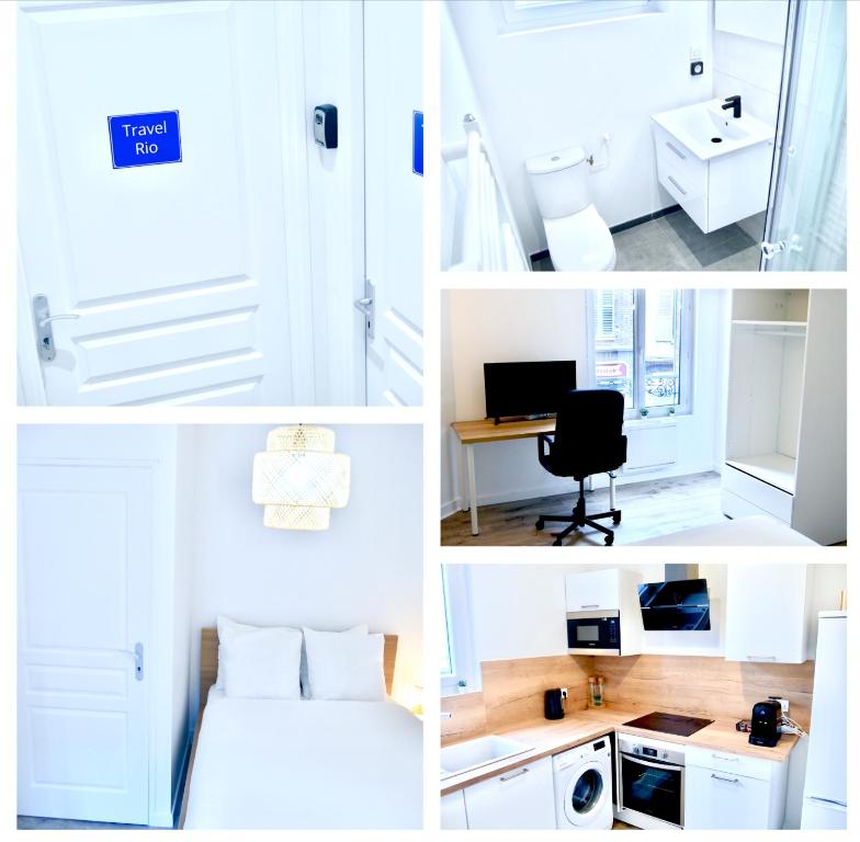 Postel nebo postele na pokoji v ubytování Travel Rio Logement en Colocation