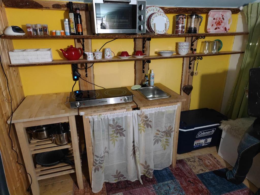Kuchyň nebo kuchyňský kout v ubytování Arabian Harmony herzlich und familiär