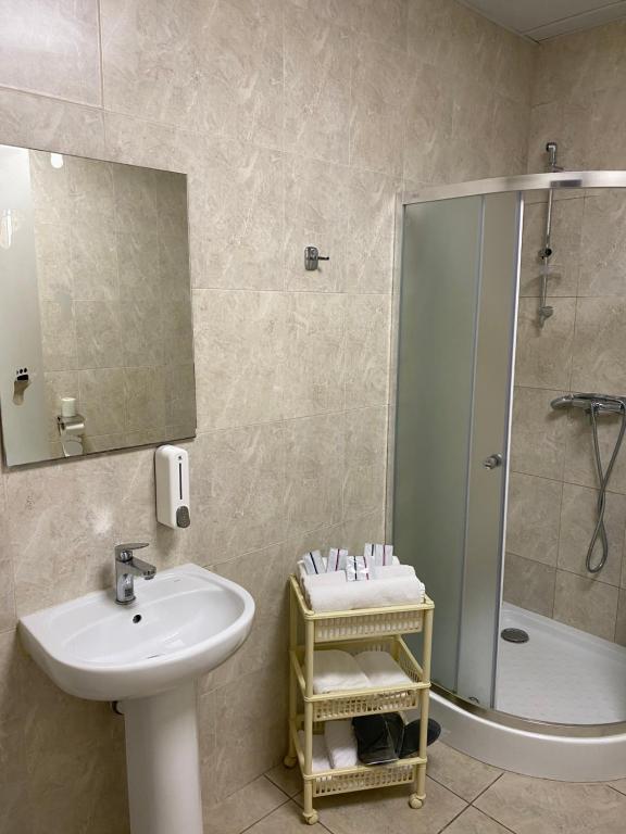 Koupelna v ubytování Hotel Obolon-Arena
