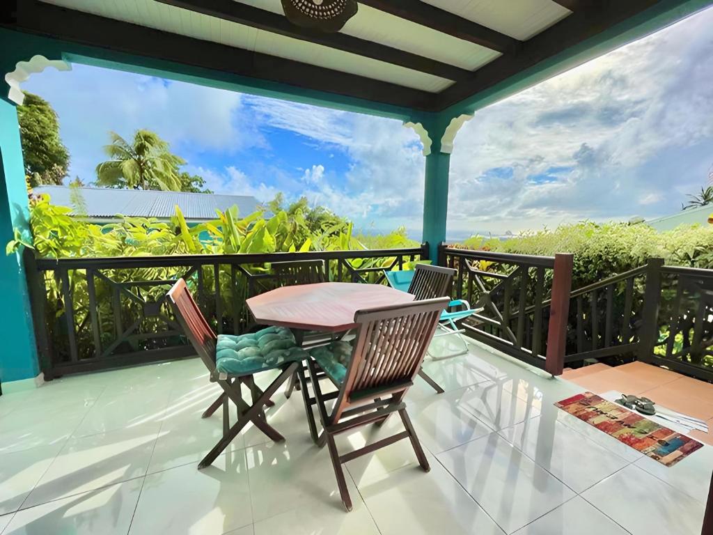 Balkón nebo terasa v ubytování LES VILLAS PAMEYAQUE 2 F2 avec 1 piscine et 1 F3 avec 1 piscine, Superbe Vue sur la mer