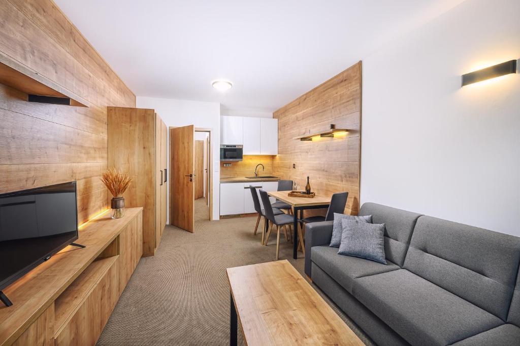 Kuchyň nebo kuchyňský kout v ubytování Resort Lucky Jasna