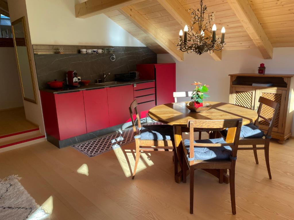 Kuchyň nebo kuchyňský kout v ubytování Landlust Ischl