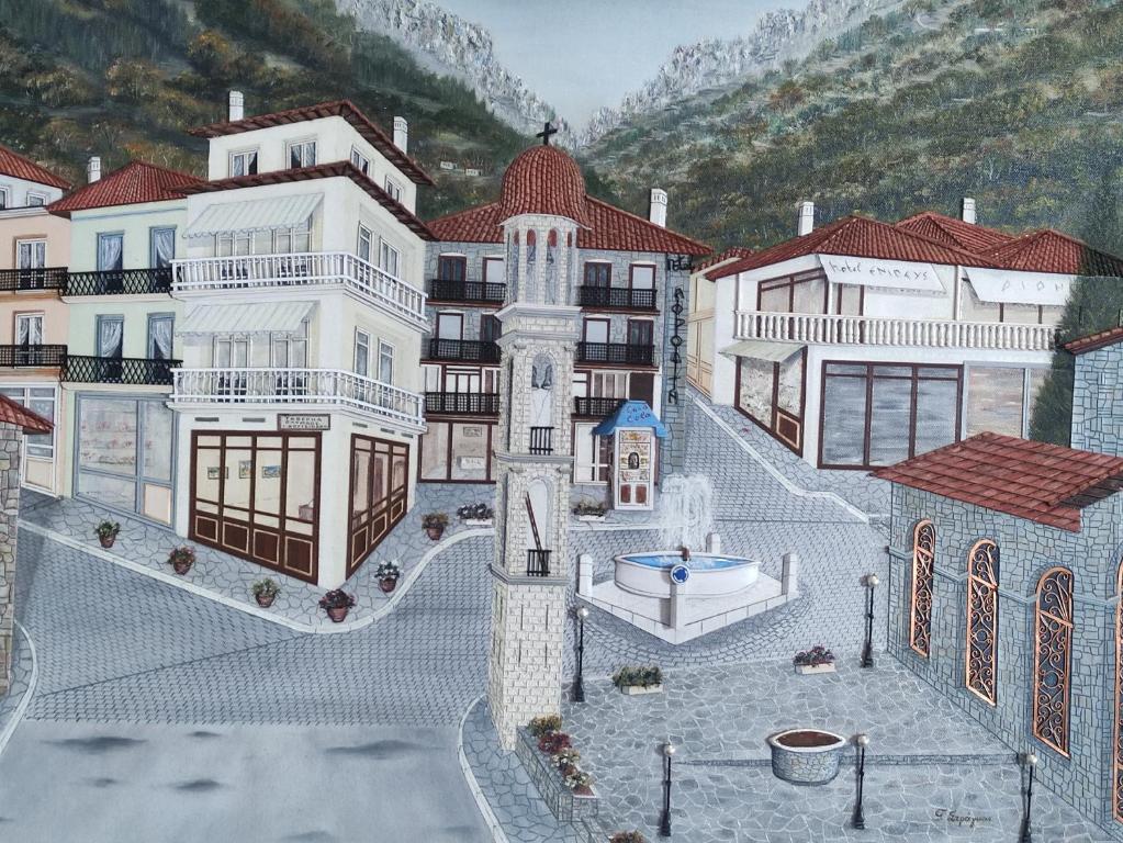 a rendering of a building in a city at ATHENAIS CENTRAL in Litochoro