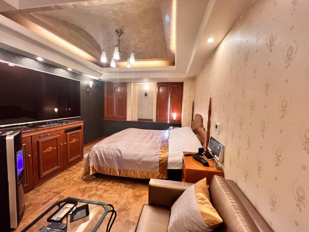 Postel nebo postele na pokoji v ubytování Hotel Crystal Gate Nagoya - Couple Hotel