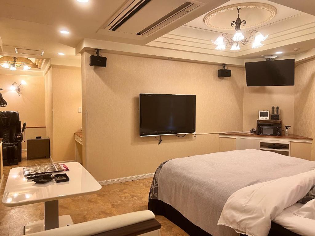 TV a/nebo společenská místnost v ubytování Hotel Crystal Gate Nagoya - Couple Hotel
