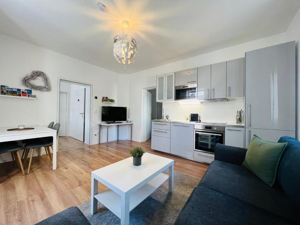 Kuchyň nebo kuchyňský kout v ubytování White Inn - Kuschelige Ferienwohnung