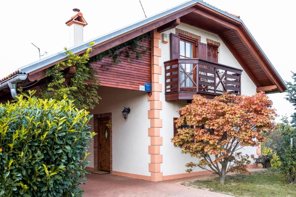 ein Haus mit einem Fenster und einem Balkon in der Unterkunft Holiday Home Vitis in Selnica