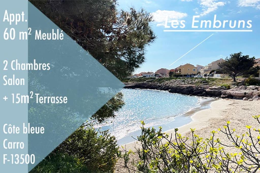 a collage of a picture of a beach at Right by the Sea • Les Embruns in Martigues