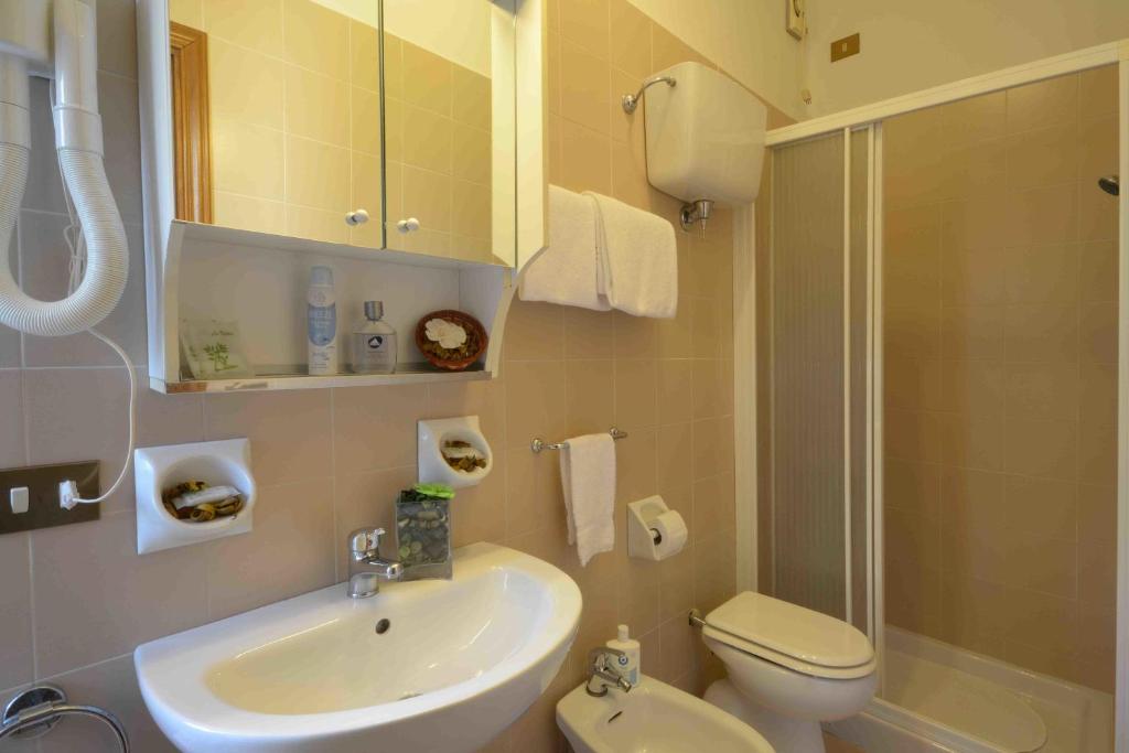 Koupelna v ubytování Albergo Martini