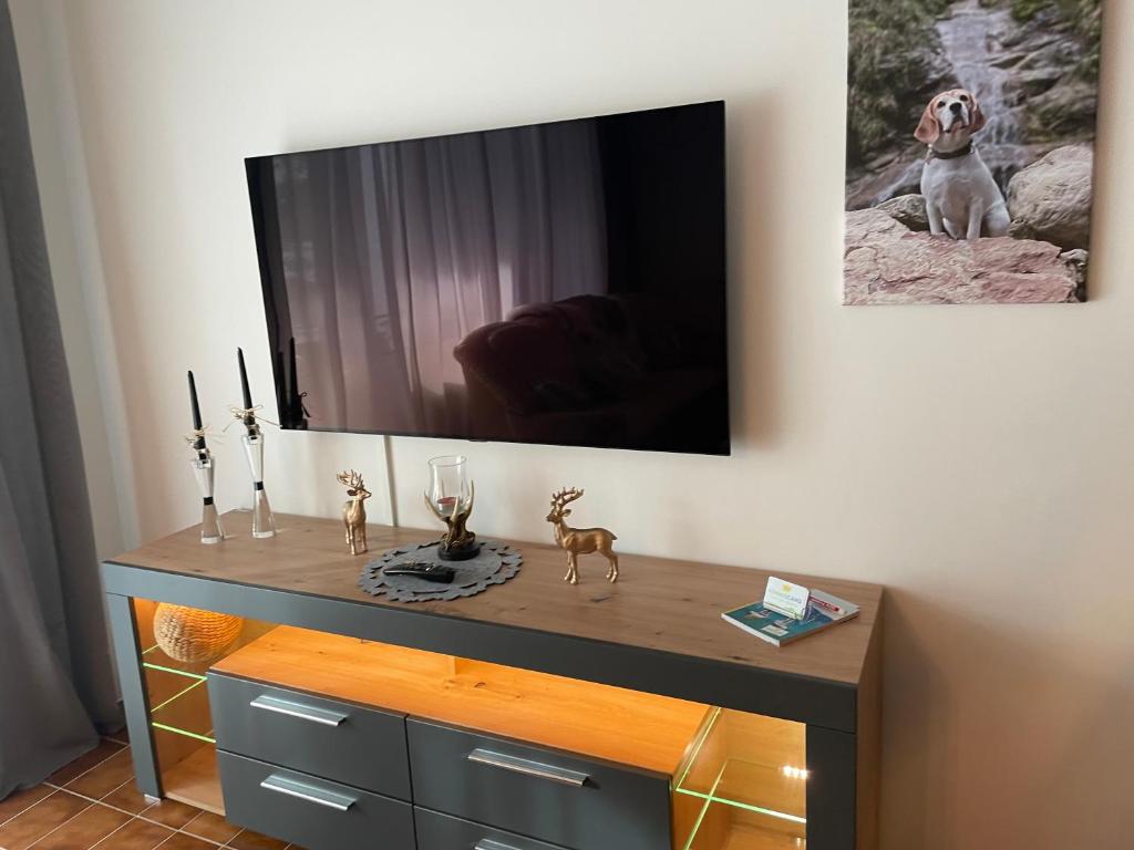 TV a/nebo společenská místnost v ubytování Allgäuer FeWo Stübchen inkl KÖNIGSCARD