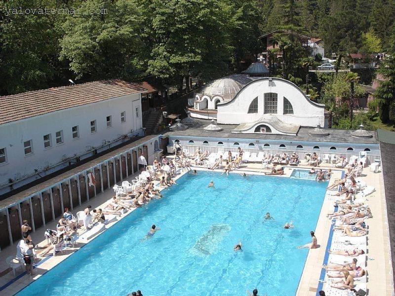 a group of people in a large swimming pool at CAN APART KAPLICA OTEL in Termal