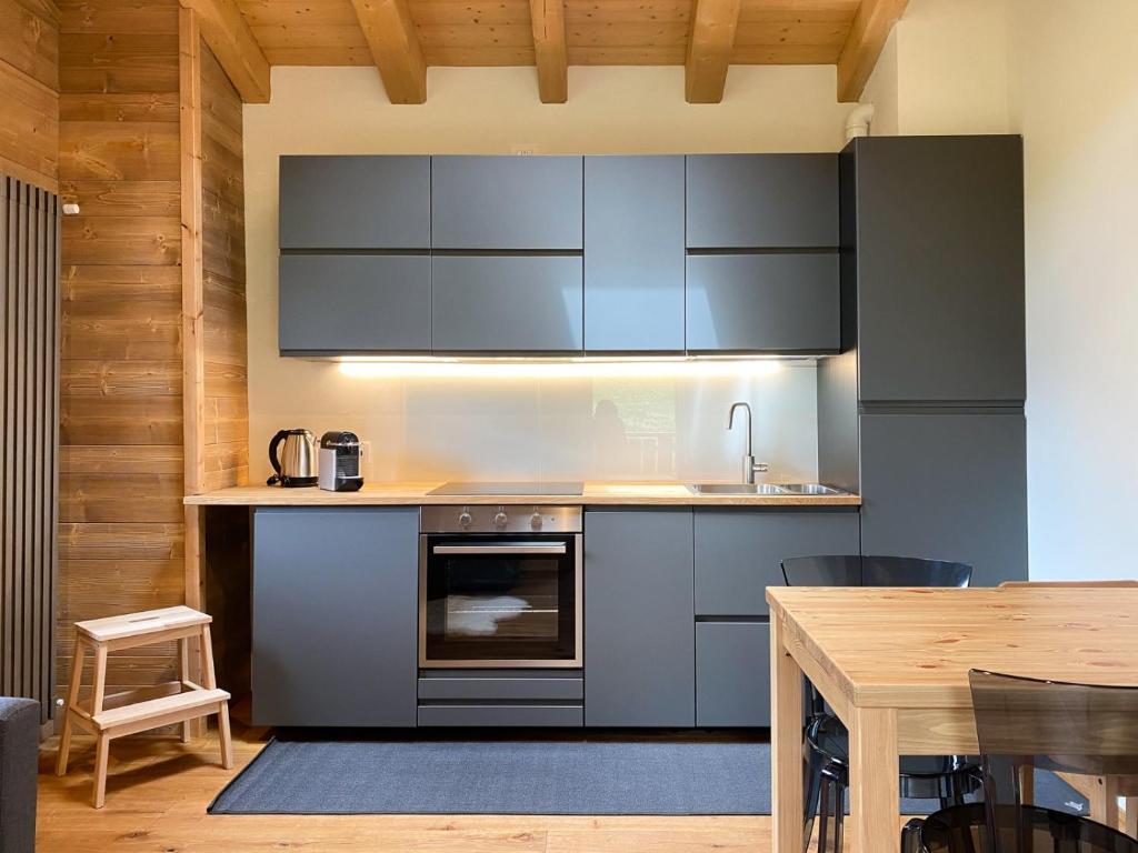 Kuchyň nebo kuchyňský kout v ubytování Chalet La mia Baita