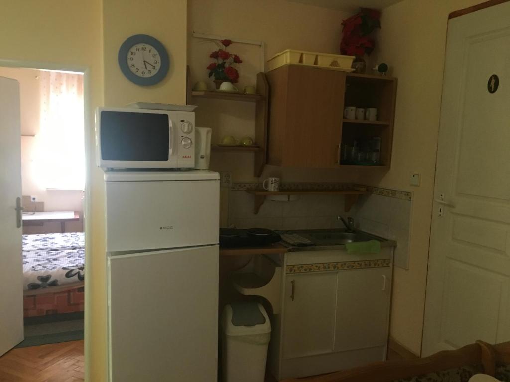Kuchyň nebo kuchyňský kout v ubytování Apartman LALI