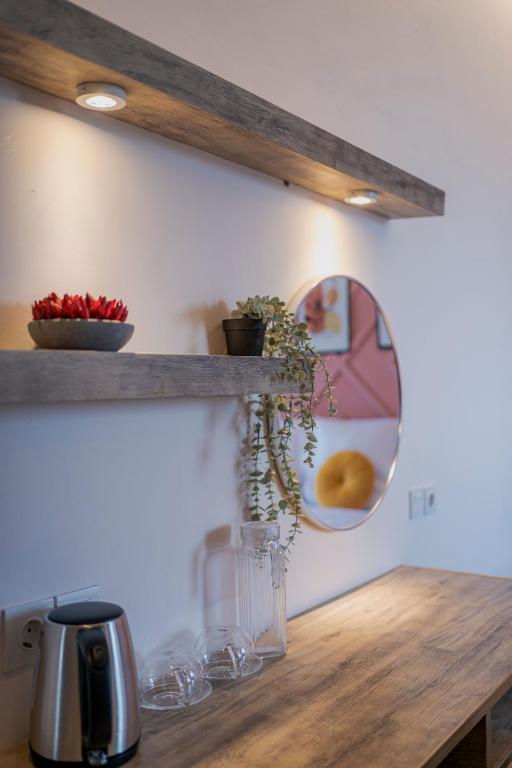 Kuchyň nebo kuchyňský kout v ubytování Stay.vie Hotel