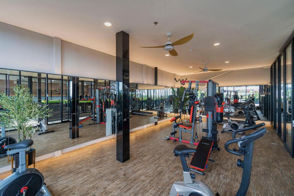 Fitness centrum a/nebo fitness zařízení v ubytování Stay.vie Hotel