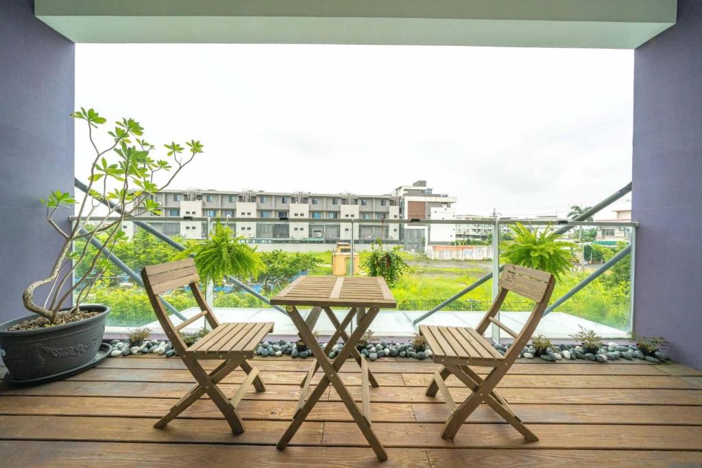 Balkón nebo terasa v ubytování Luodong warm house