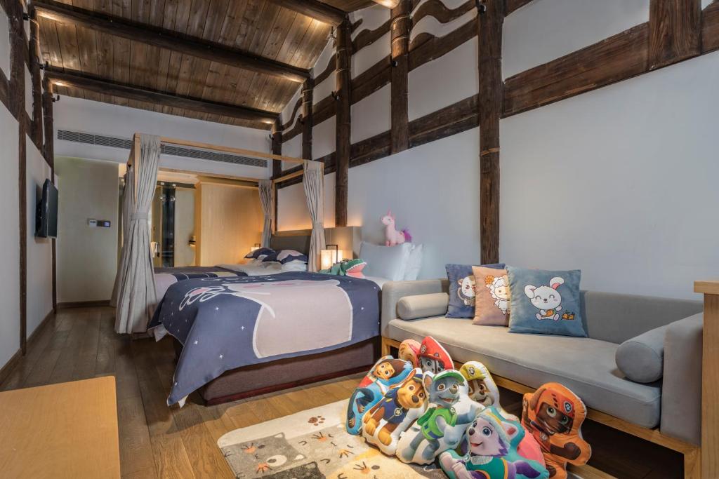 Postel nebo postele na pokoji v ubytování Hangshe Hostel Fuzhou