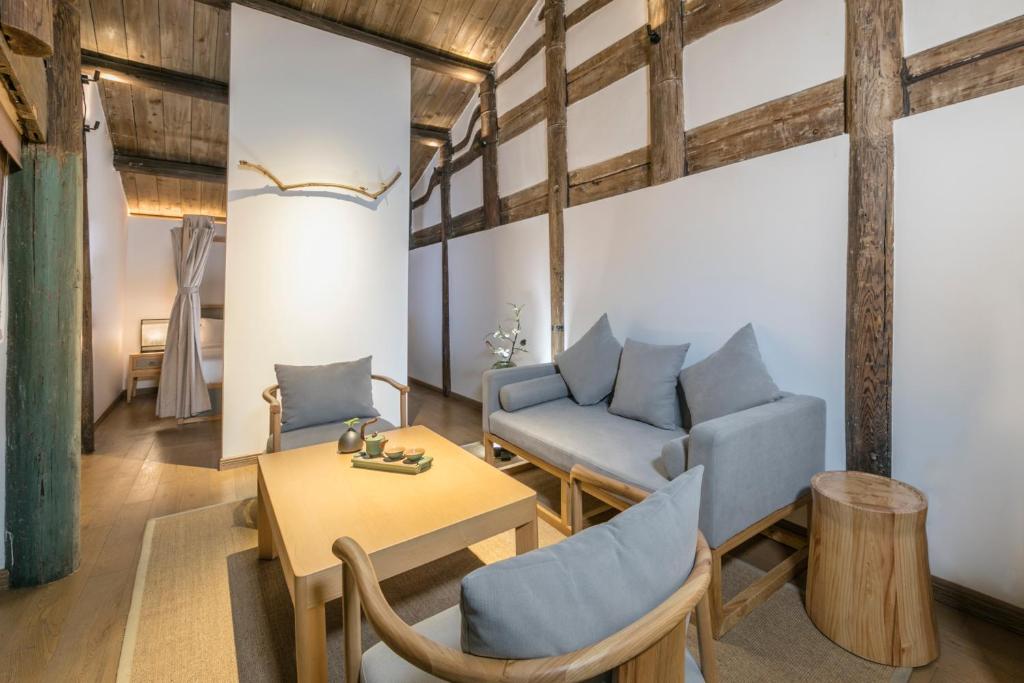 Posezení v ubytování Hangshe Hostel Fuzhou