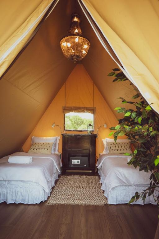 Postel nebo postele na pokoji v ubytování Mia Glamping