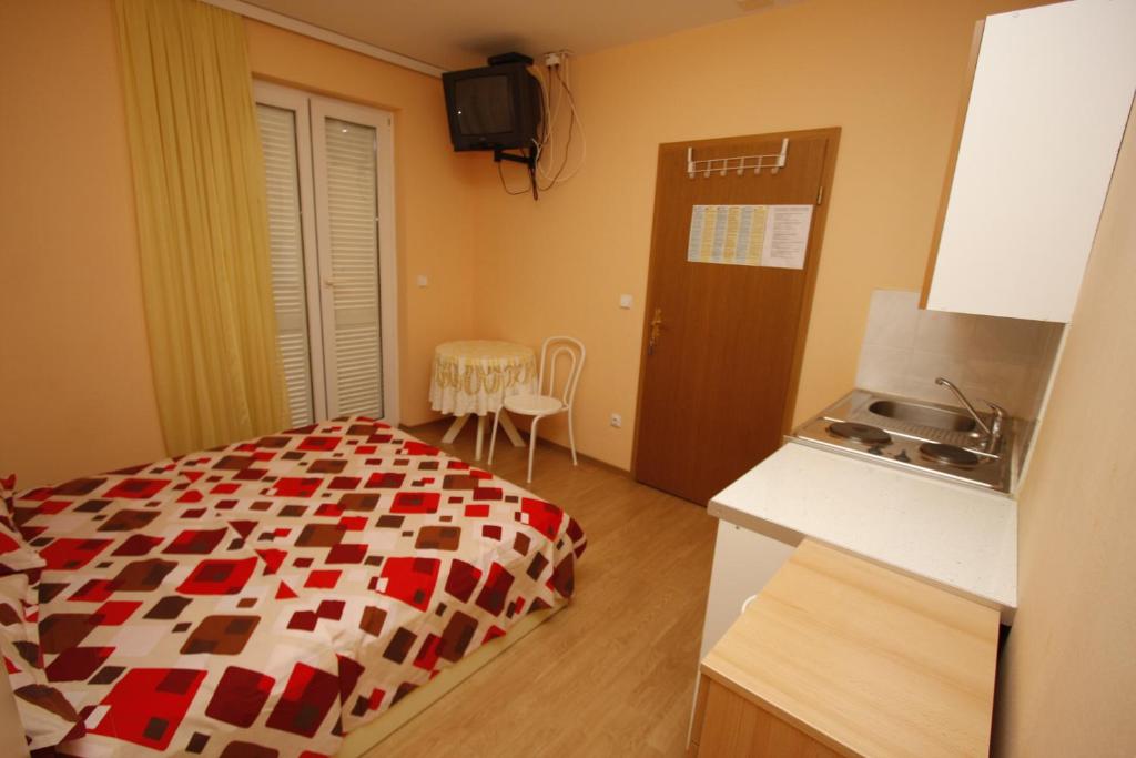 Kuchyň nebo kuchyňský kout v ubytování Apartments Lidus