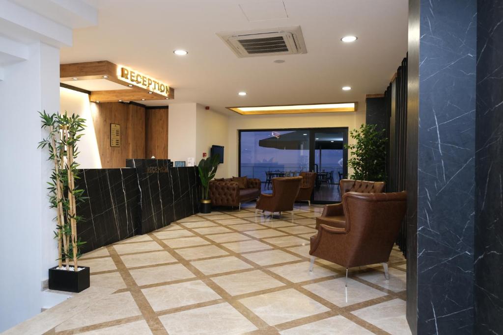 A seating area at The Marine Hotel