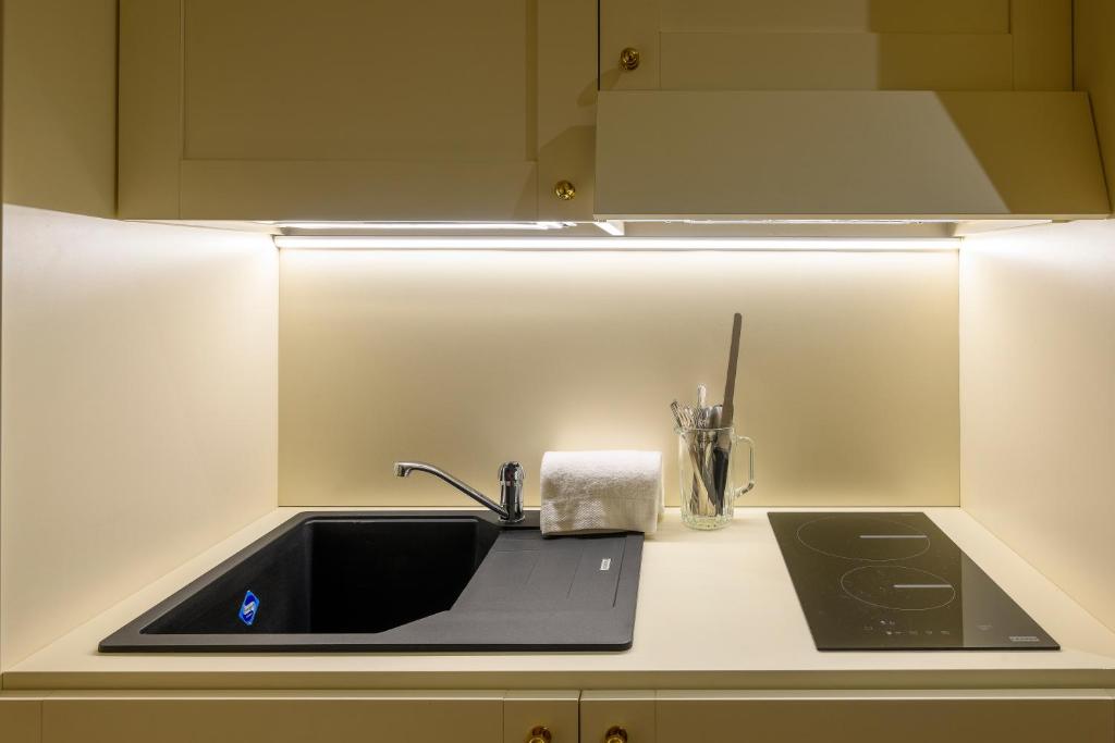 Kuchyň nebo kuchyňský kout v ubytování Albergo Reggio
